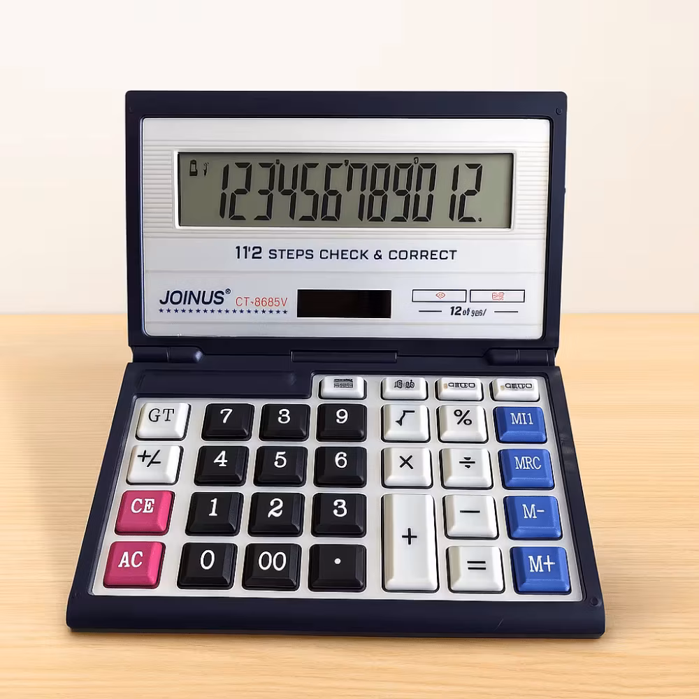 Foldable Folding Flip Calculator Portable Multifunctional Solar Calculator Large Screen 12 Digits Financial Office Calculator