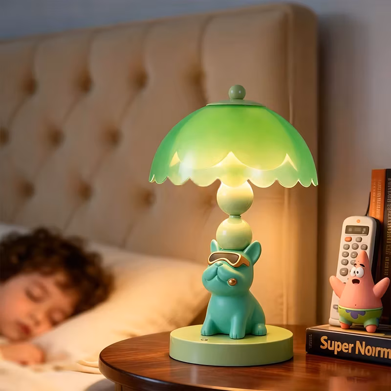 Cool Resin French Bulldog Table Lamp Usb Charging Figurine Warm Bedside Light Unique Gift For Boys Bedroom Table Home Decor