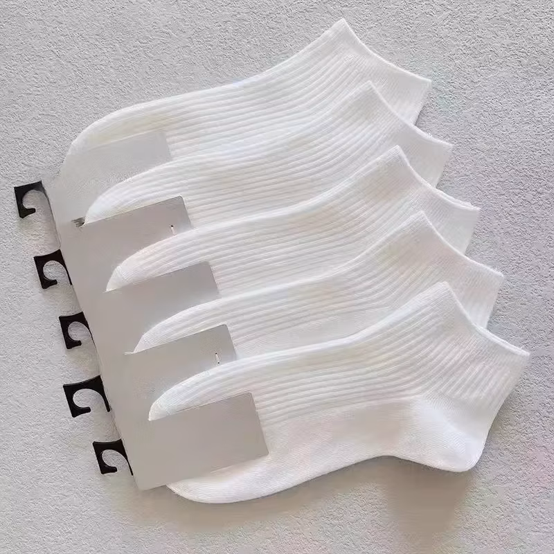 5 Pairs/Pack Ankle Socks Women Cotton Invisible Sweat-absorbing Girls Low Tube Boat Socks