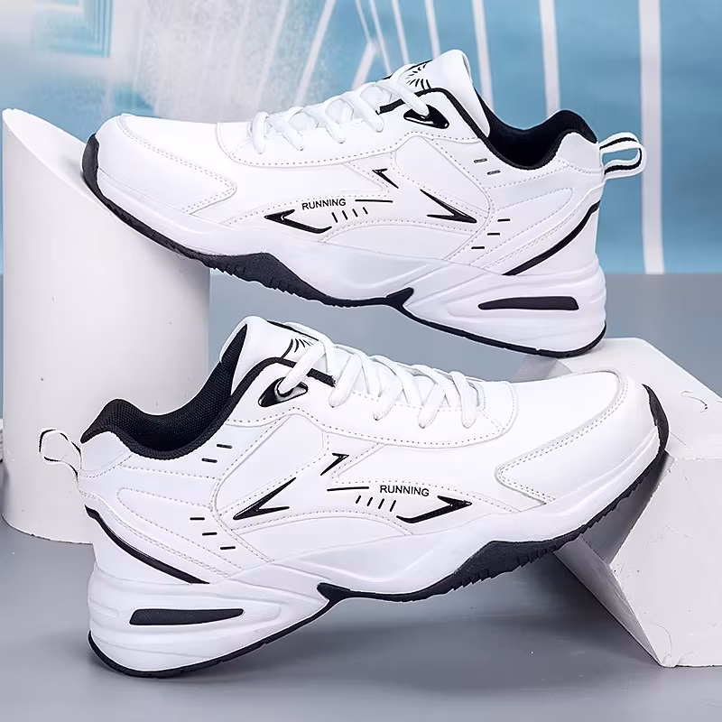 Chunky Sneaker for Men Thick Sole Versatile Trend Mesh Lace Up Breathable Casual Sports Shoes Increased Soft Soles