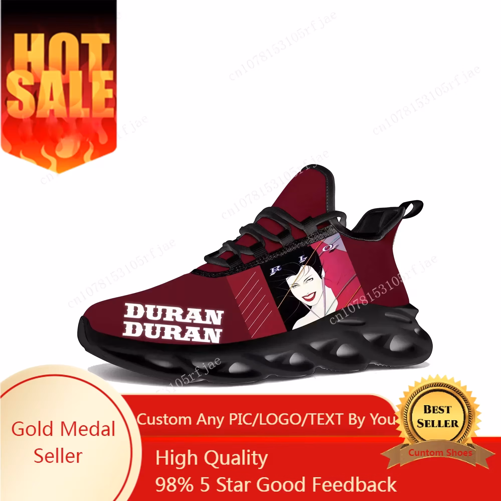 Duran Duran Flats Sneakers Mens Womens Dance Rock Band Sports Running Shoe Sneaker Lace Up Mesh Footwear Tailor-made Shoe Black