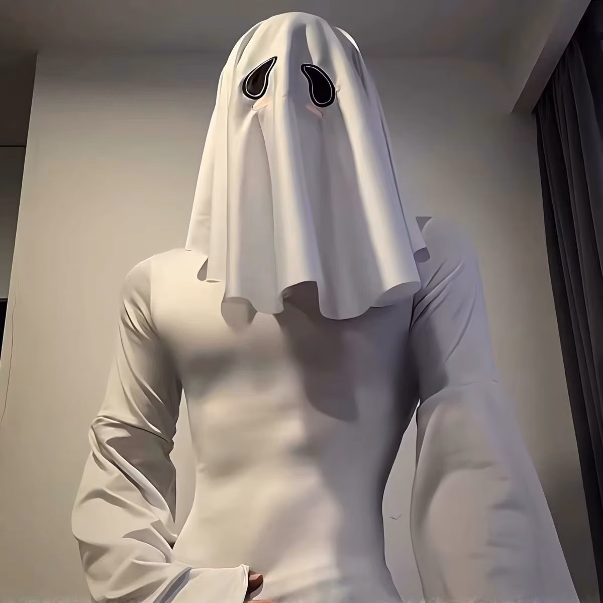 Halloween Slim-Fit Mermaid Tail Ghost Cosplay Costume Men's Ghost Outfit Masked Dress For Muscular Men Theme Performance Costume