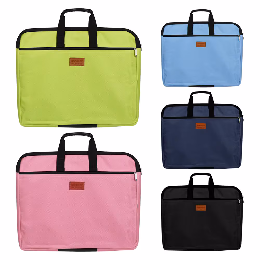 Business Documents Canvas Big Capacity Waterproof Durable Files Bag File Folder Handbag Double Layers