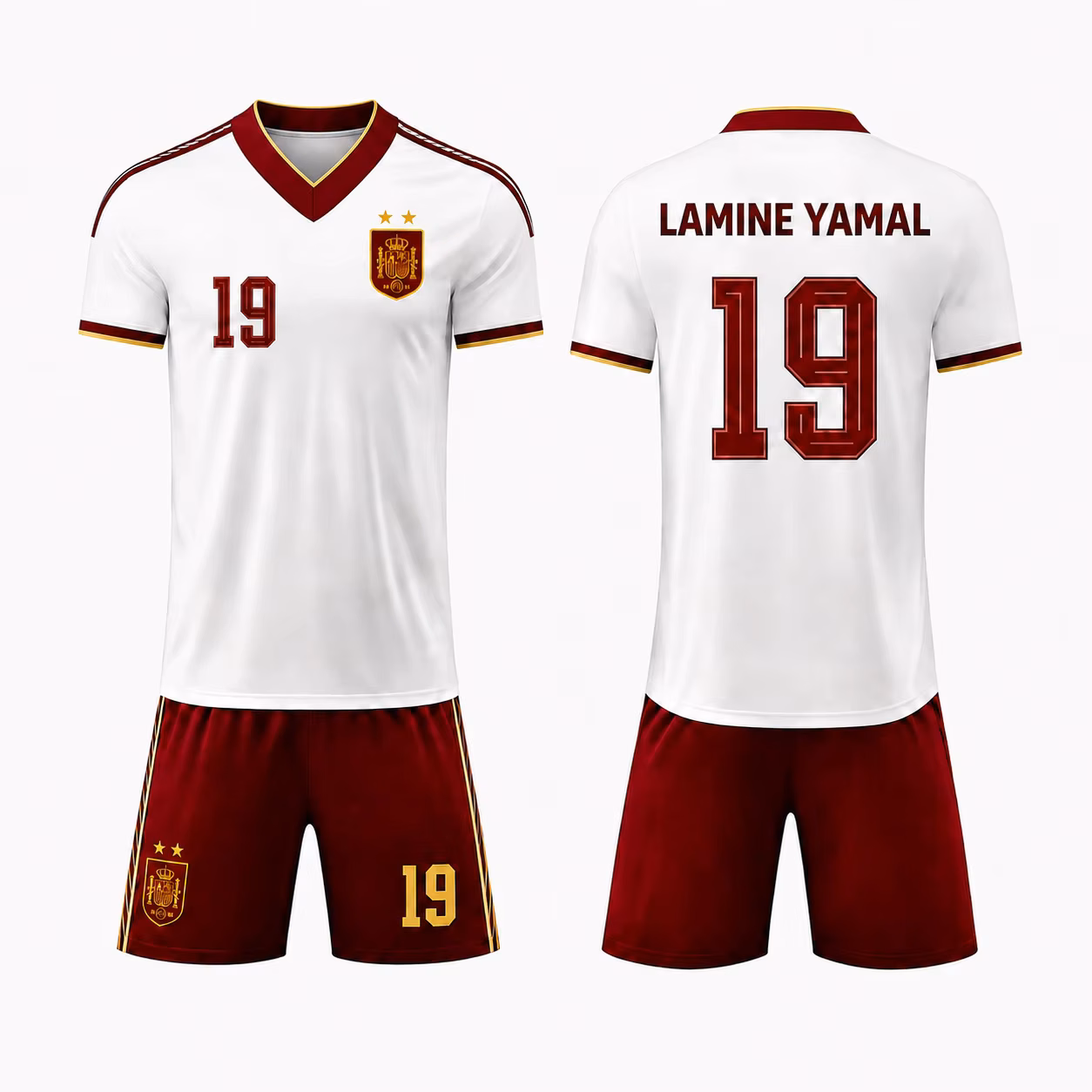 Football Star No.19 Soccer Uniform Set Quick Dry Men Short Sleeve Football Jersey And Shorts Sports Training Outfit Fan Gift