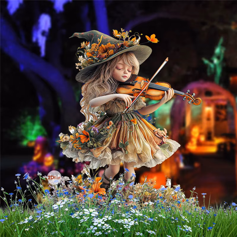 Pcs 2D Acrylic Halloween Elf Fairy Hug Pumpkin Light Decor, Outdoor Holiday Party Atmosphere Hanging Ornaments