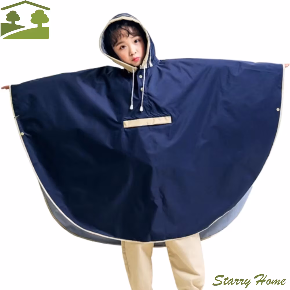 Breathable Children's Poncho Raincoat Windproof Comfortable Cloak-style Raincoat Waterproof Lightweight Students Rain Jacket