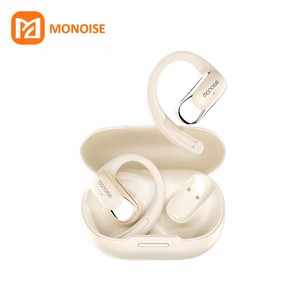 Monoise P-G2 AI Smart Earbuds Wireless Bluetooth Open Ear Earphones Meeting Recording Speech to Text 115 Languages Translator