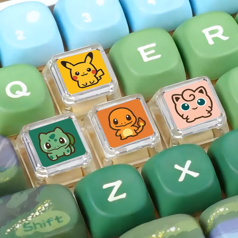 Pokémon Cross Axle Mechanical Keyboard Key Backlight Custom Keycaps Crystal Keycaps