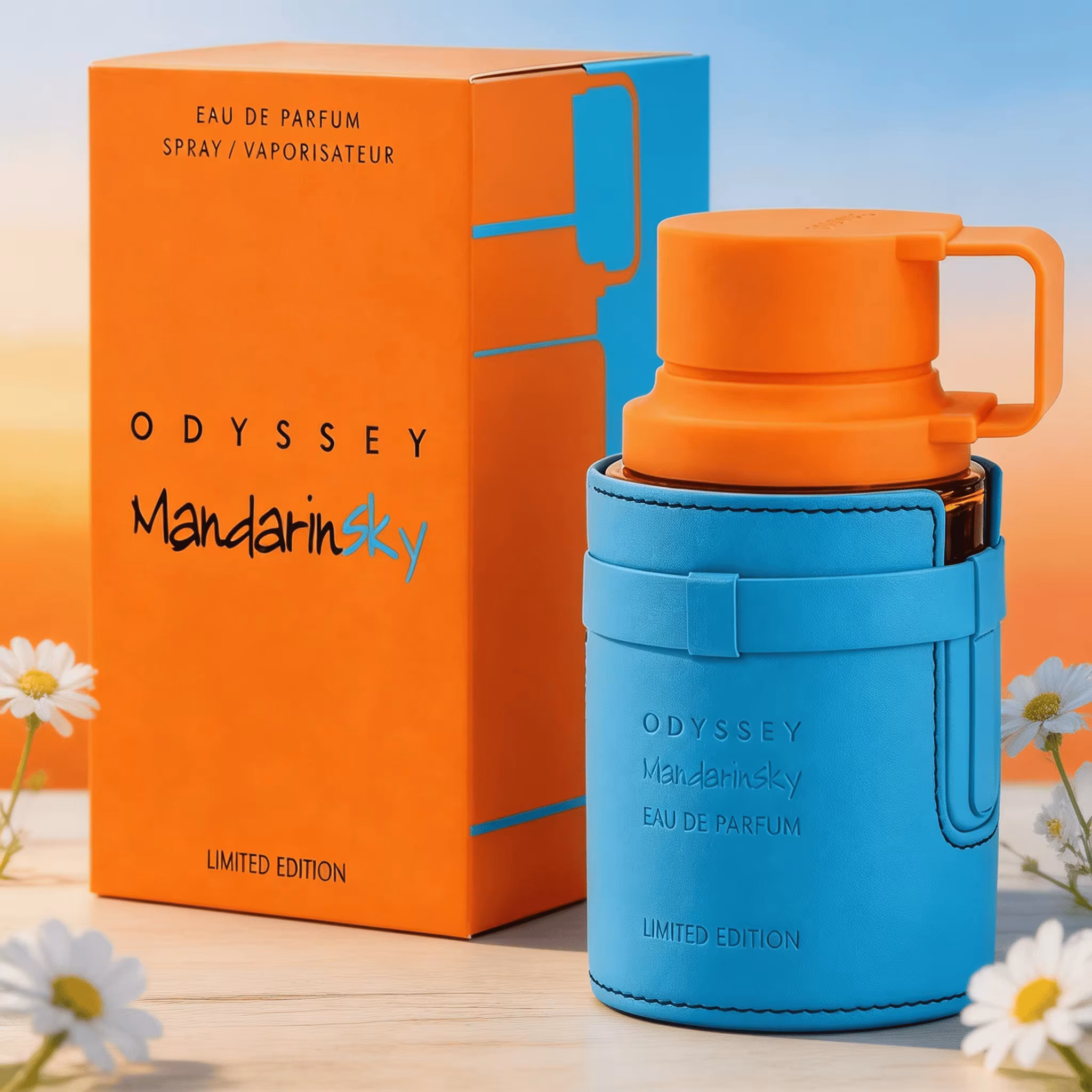 Armaf Odyssey Mandarin Sky Limited Edition By Armaf Edp 100ml/3.4oz Spray Cologne Men - Long-Lasting Warm Citrus & Caramel Fragrance With Amber, Tonka Bean & Woods | Luxury Arabian Designer Brand Full Size Bottle | Premium Authentic Formula Masculine Gift