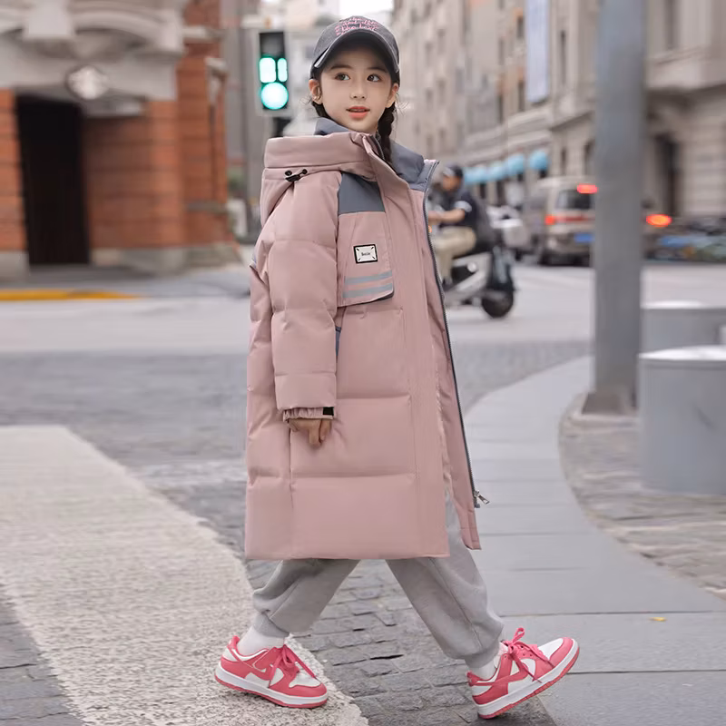 Raise Winter Children Down Jacket Waterproof Hooded Thick Warm Puffer Jacket For Teens Girls 6-14Y Kids Parka Long Outwear Coats
