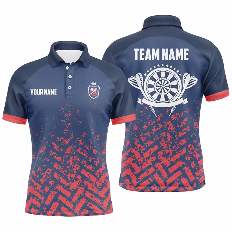 Fashion Darts Pattern Polo Shirts Summer Casual Custom Name Team Uniforms Short Sleeve Polo Shirt Loose Quick Dry Sports Tops