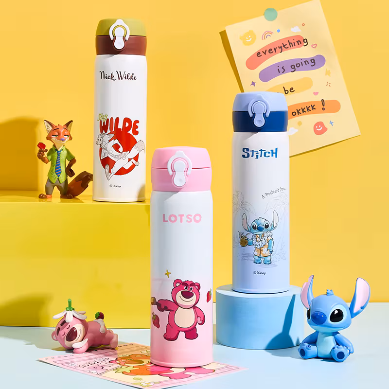 Disney Children's Strawberries And Bears Stevie Insulated Water Bottle Portable Thirsty Cup School Specialty Thermos