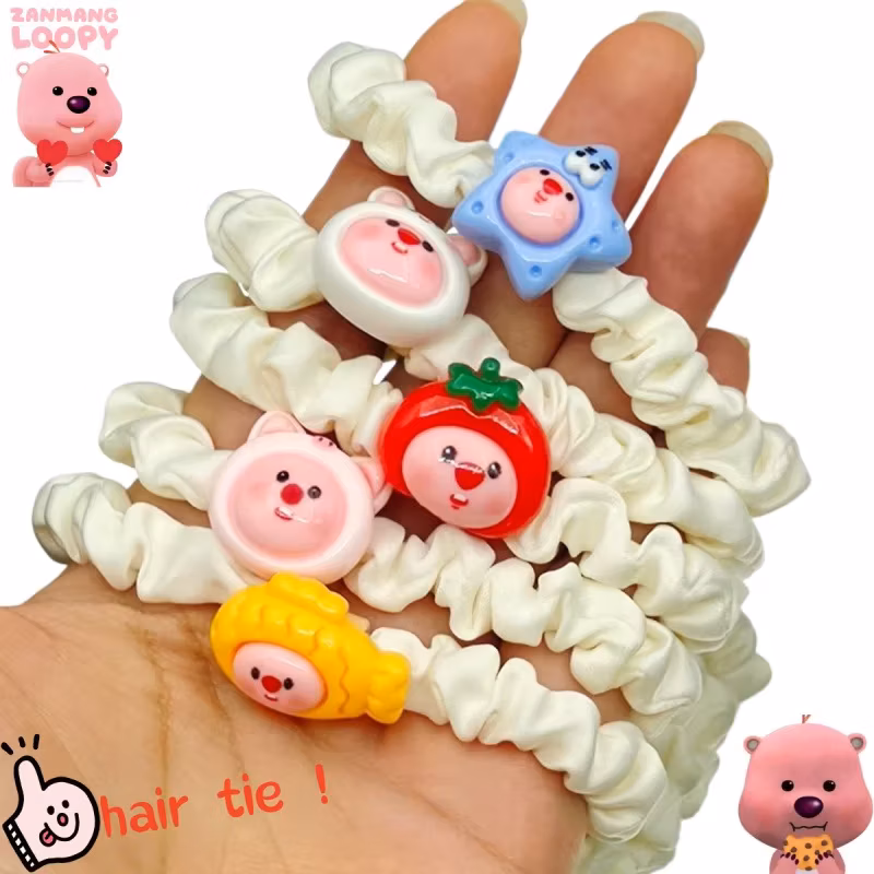 Cute Cartoon Loopy Fashion Hair Tie Little Beaver Hair Band for Girls, Student Small Hair Ring, Hair Accessory Gift