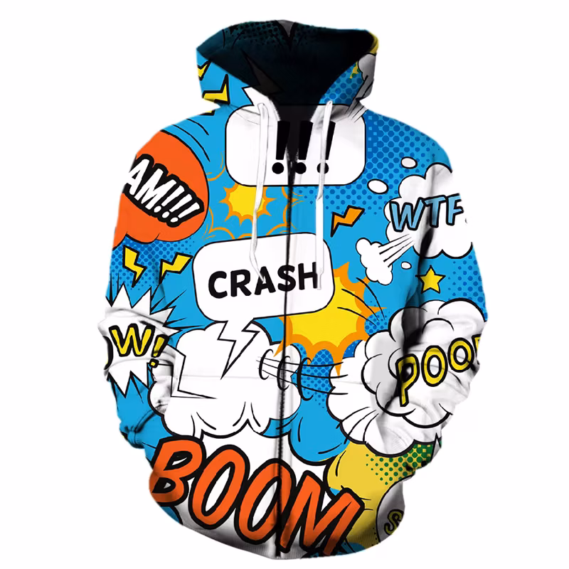 Manga Style 3D Print Cartoon Zipper Hoodie Men Spring Long Sleeve Harajuku Sweatshirts Jackets Tops Teens Streetwear Hoodies
