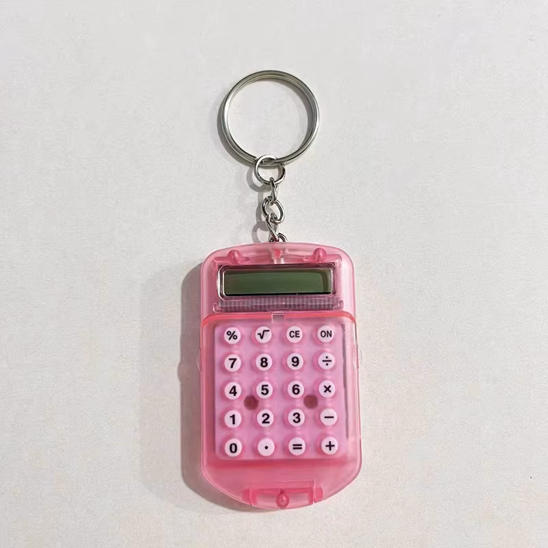 Mini Transparent Flip Cover Calculator Convenient Portable Calculator for Primary School Students Exam Keychain