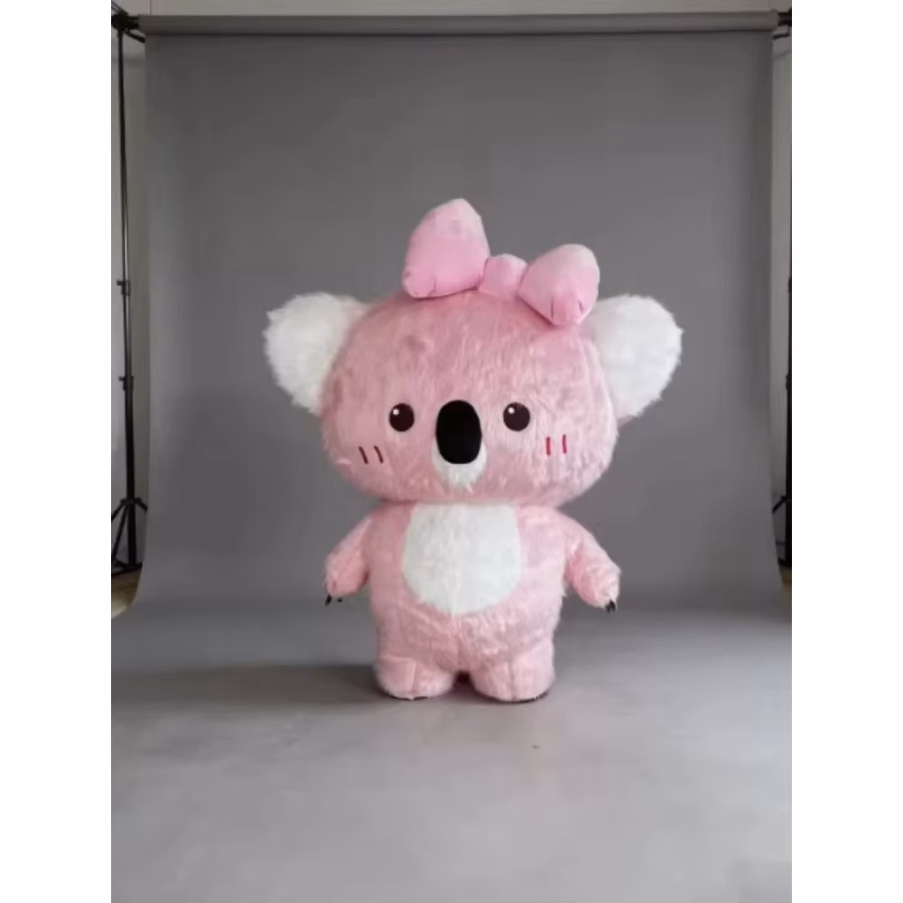 Pink Koala Inflatable Costume Mascot Halloween for Cosplay Party Lovely Fancy Dress No Charger No Battery