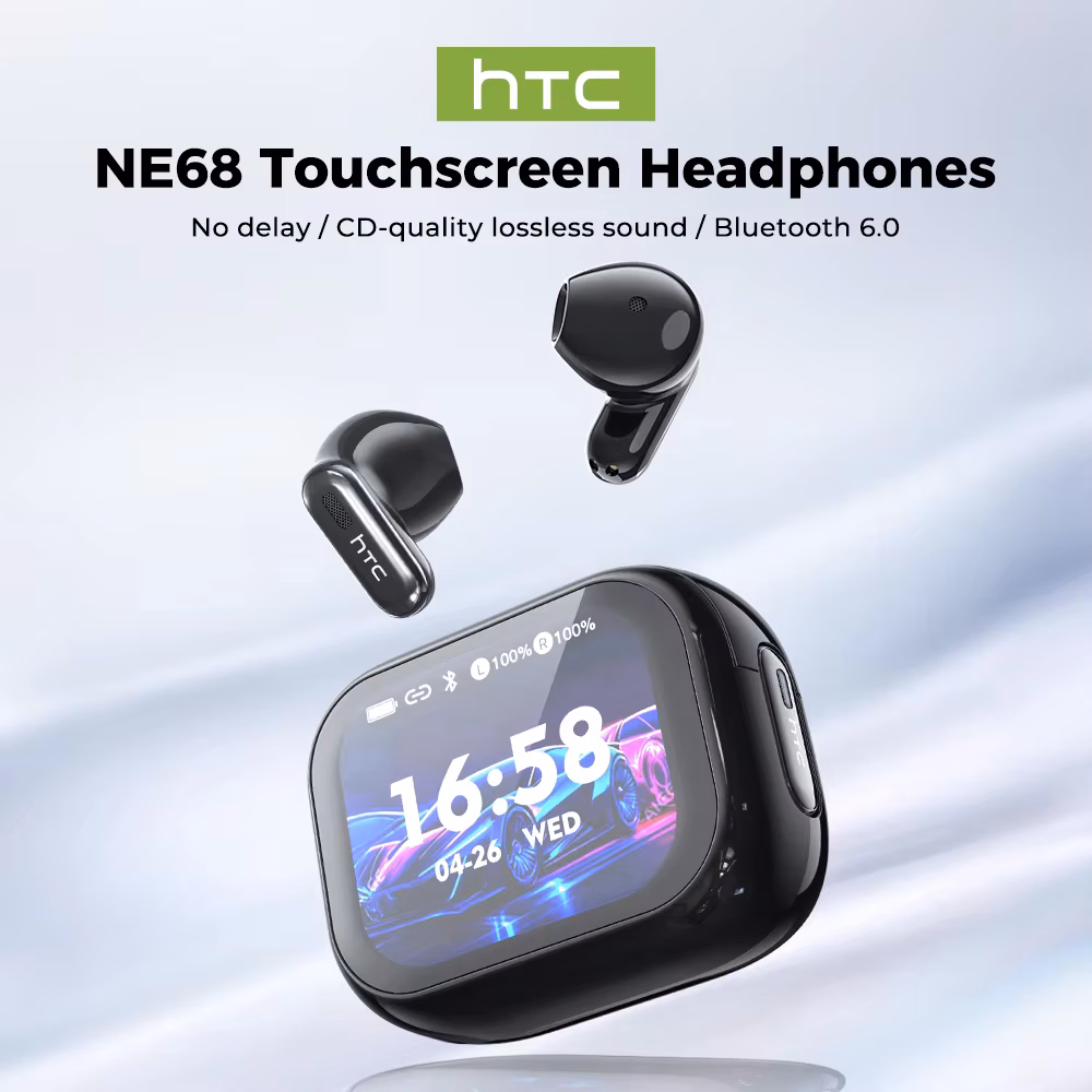 Htc NE68 Wireless Bluetooth Headphones With Microphone AI Translator Tws HiFi Sound Earbud Noise Reduction Ios Android PC