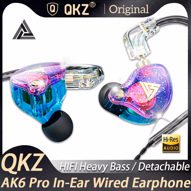Qkz Original AK6 Pro Edx Pro In Ear Monitor Sport Noise Cancelling Headset 1DD Dynamic Wired Earphones Hifi Bass Earbuds Zst X