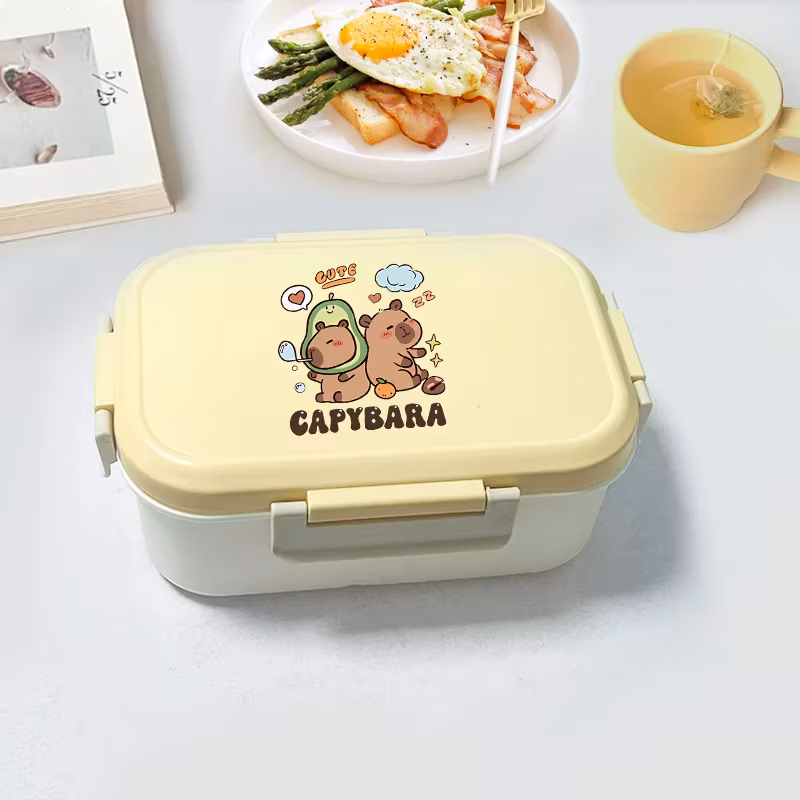 Capybara Bento Lunch Box Cartoon Figure Printed Lunch Box Kids Boys Girl School Food Storage Containers Children Birthday Gifts