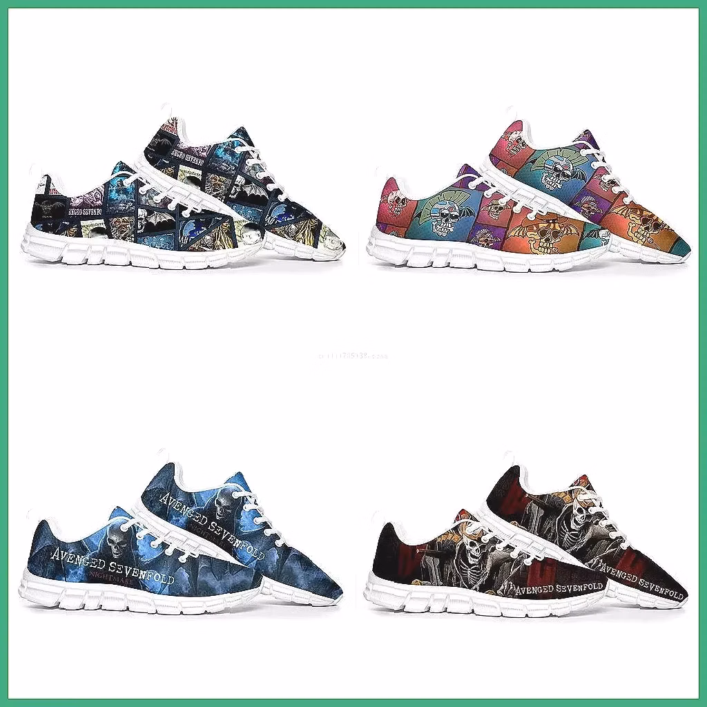 Avenged Sevenfold A7X Custom Sneakers, Unisex Casual Sports Shoes for Men Women Teens, High Quality White Couple Shoes