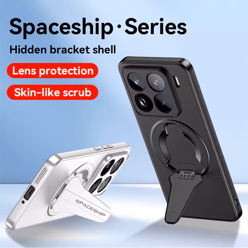 Magnetic Phone Case For Xiaomi 17 15 14 Pro Max Ultra 15S Hidden Kickstand Phone Cover Built-In Ring Holder Protective Cases