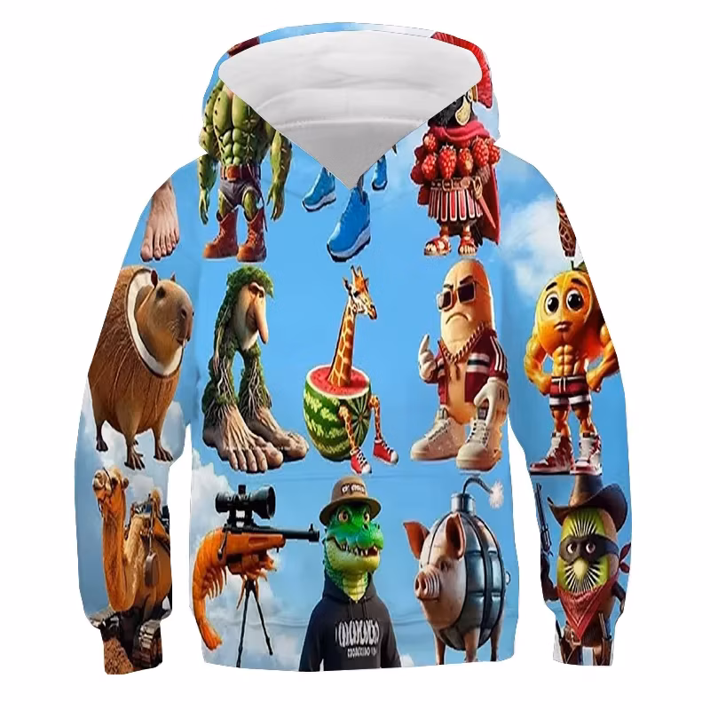 Italian Brainrot Shimpanzinni Bananini Casual Hoodie Tralalero Tralala Sweatshirt Teen Hoodied Sports Long Sleeves Vogue Hoodies