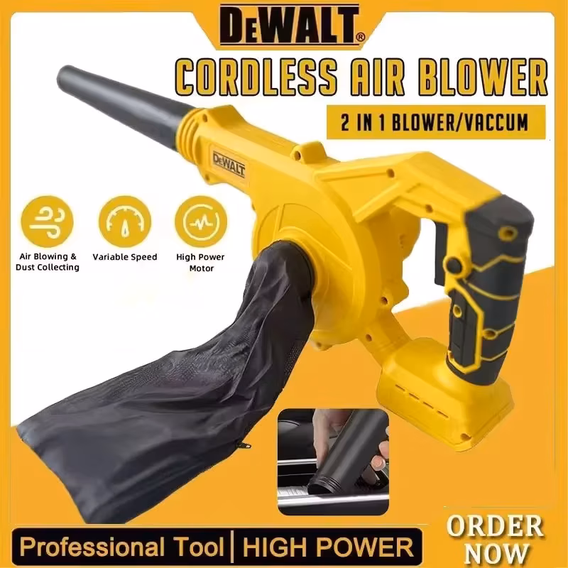 DeWalt Collector Leaf Duster Multi-Use Wireless Air Blower Vacuum Cleaner Electric Dust Tool For Dewalt 18V - 20V Battery