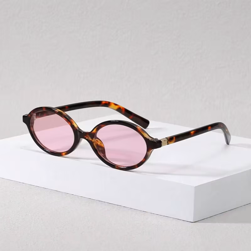 Vintage Oval Sunglasses Women Luxury Brand Designer Small Oval Anti Blue Light Glasses Retro Fashion Men Leopard Eyegalsses