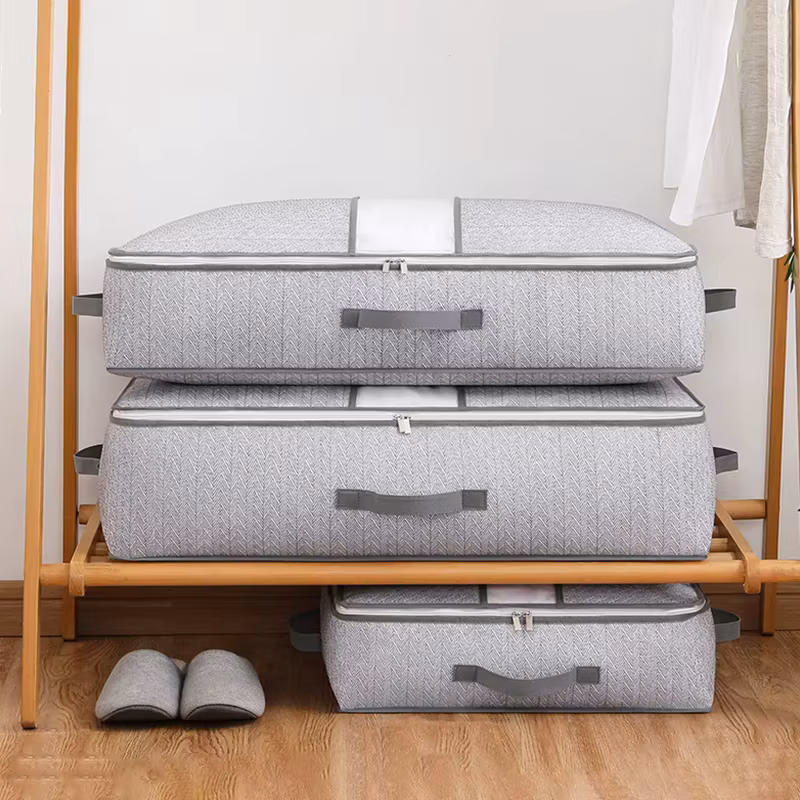 Large Clothes Storage Bag Under Bed Foldable Quilt Clothes Storage Bag Bedroom Dormitory Wardrobe Quilt Organizer Bag 이불정리함