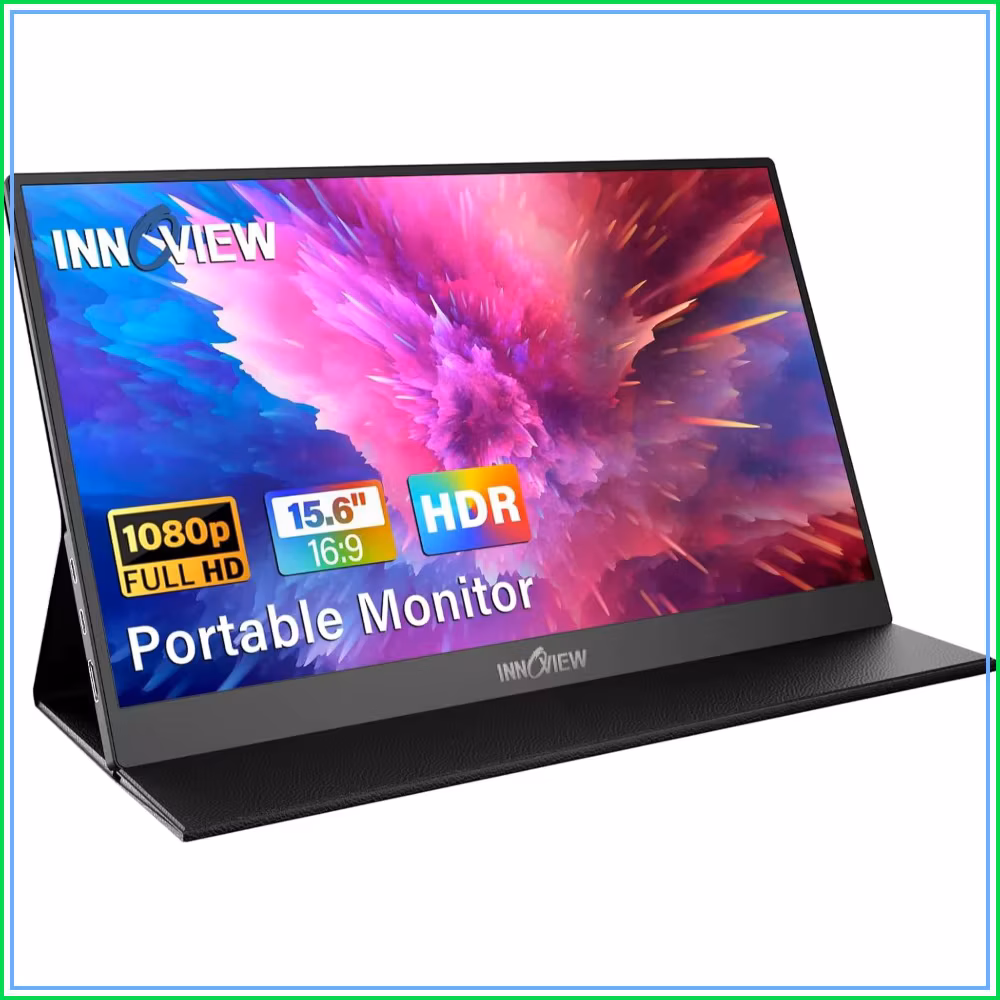 15.6" Fhd Portable Monitor Usb-C Hdmi for Laptop, MacBook, Phone, PS5, Switch, Built-in Speakers