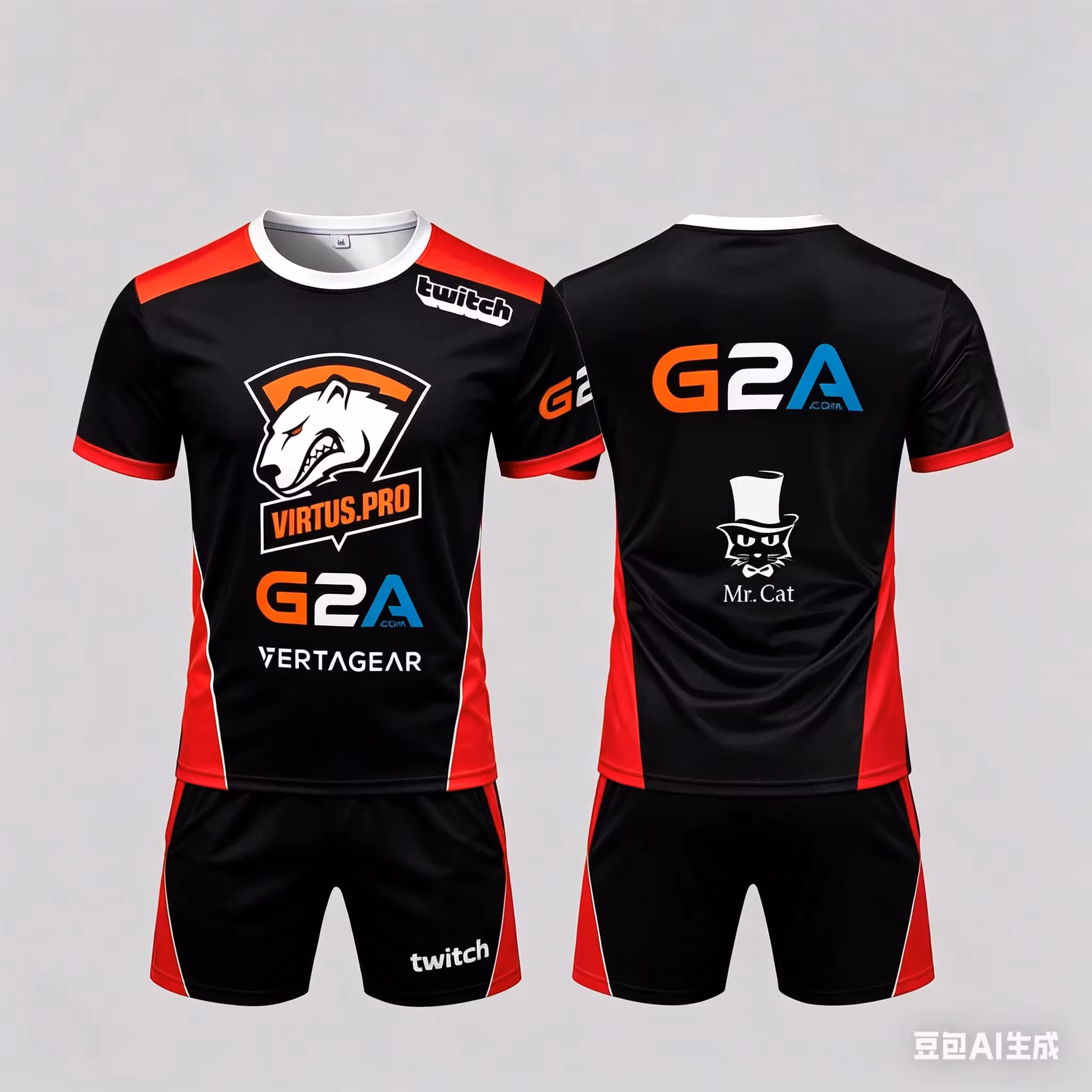 Virtus.Pro Esports Club Uniforms Summer Outdoor Men's Sport Breathable T-Shirt Set Loose Daily Casual Round Neck Clothes