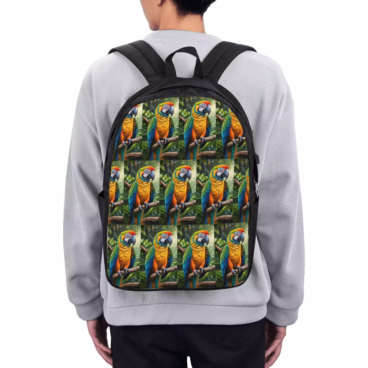 Cute Macaw Parrots Backpack Travel Notebook Bag Computer College Student School Bag Laptop Shoulder Bags for Men Women
