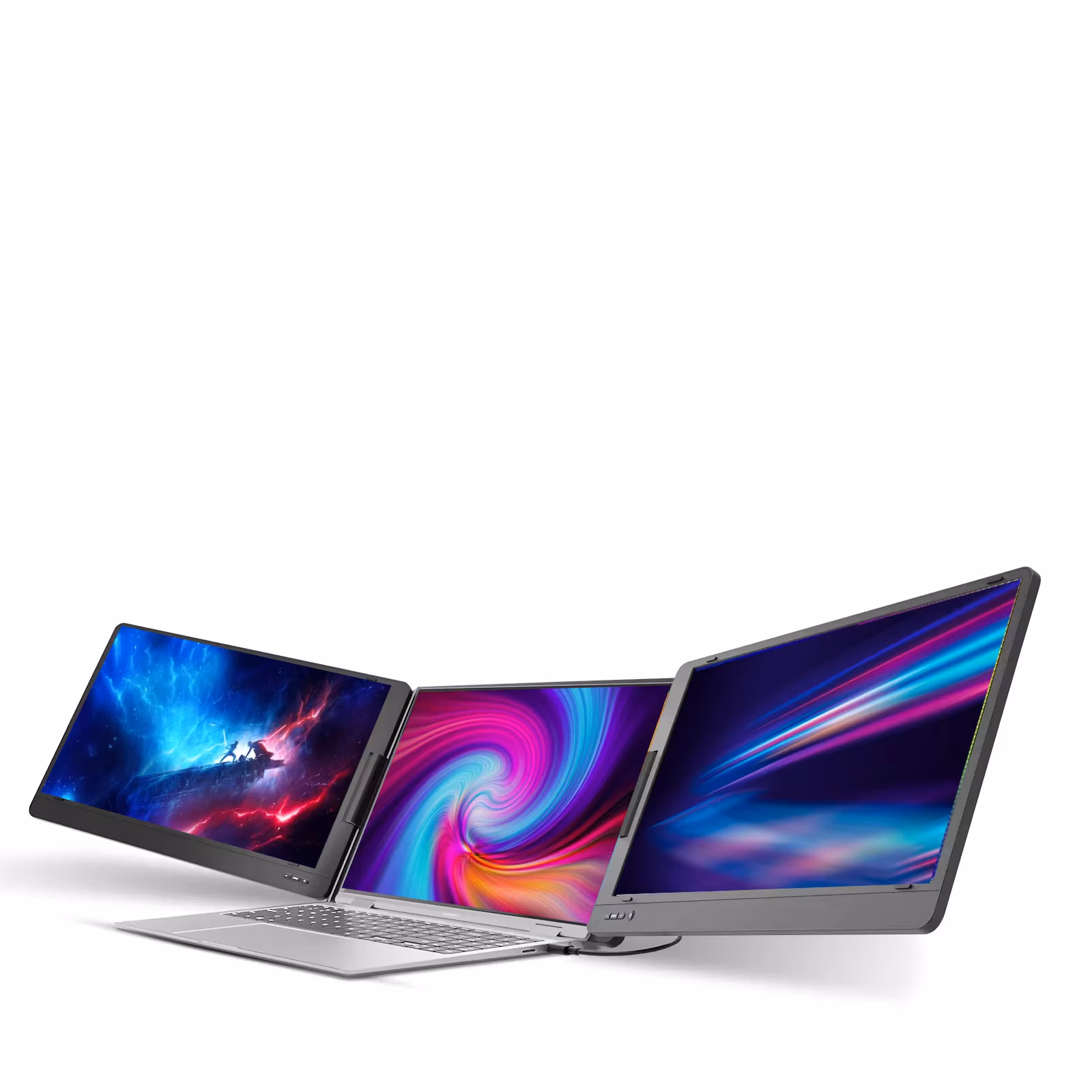 Professional Triple Portable Monitor for Laptop - 14" Fhd Screen with Stand, Tpye- C for Laptop mac Dex PS5 Xbox Series