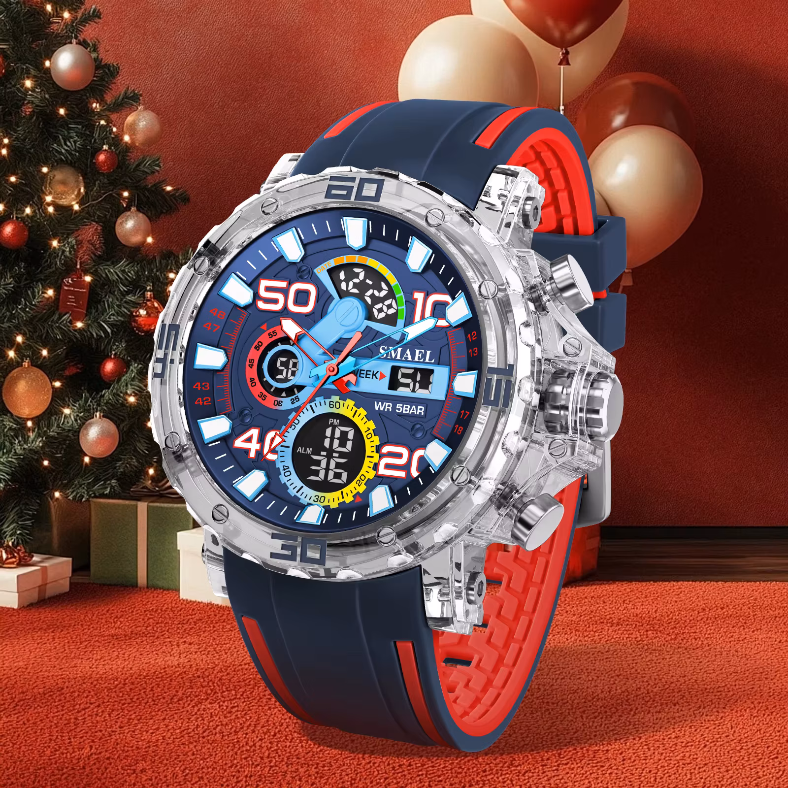 Military Watches Men Watch 50M Waterproof Wristwatch Stopwatch Alarm Led Light Digital Watches 8136 Men's Sports Watch