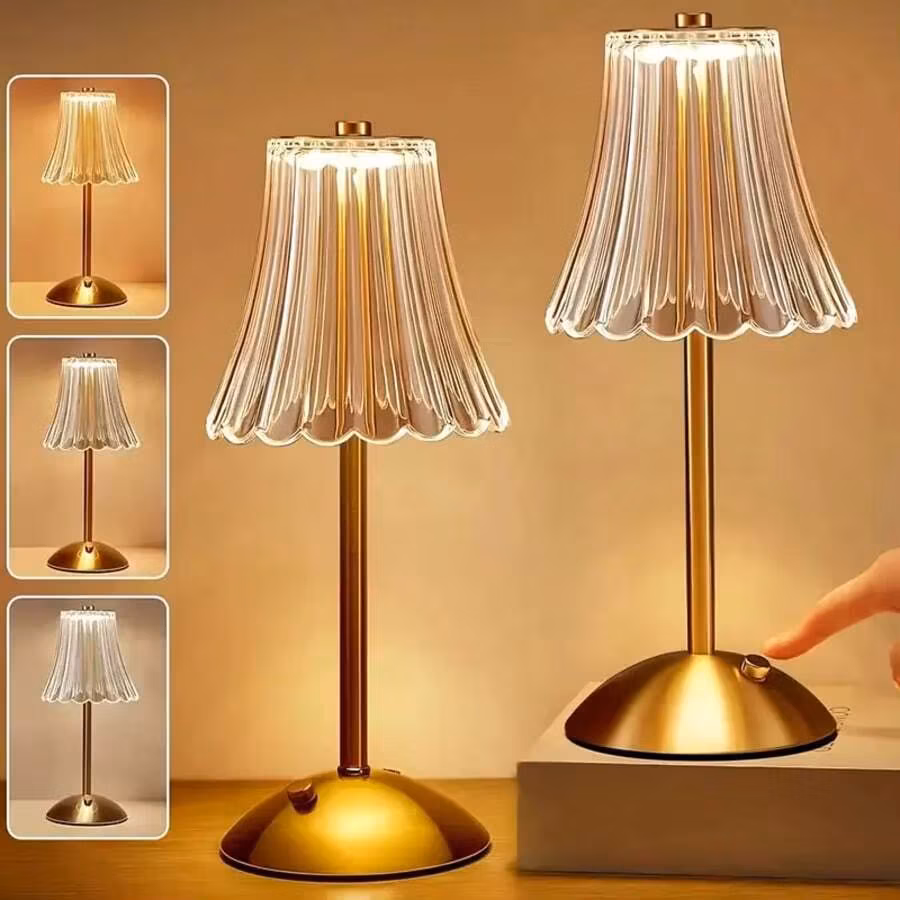 Cordless Table Lamps For Home,Table,Dining Room, Gold Rechargeable Lamps, Usb Charge 12'' Tall Led Brass Portable Outdoor Indoor