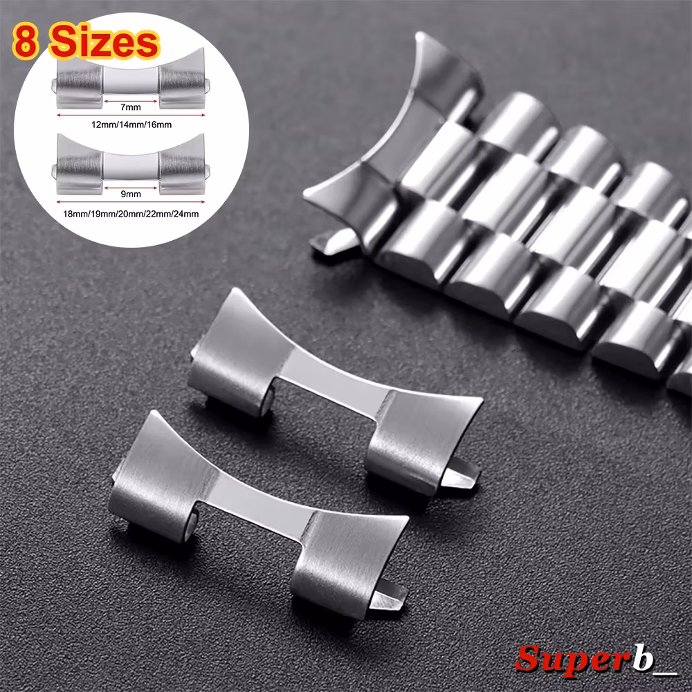 18/19/20/21/22mm Stainless Steel Strap Connectors Matte Polished Curved End Link for Seiko SKX007 SKX009 Band Adapter 12/14/16mm