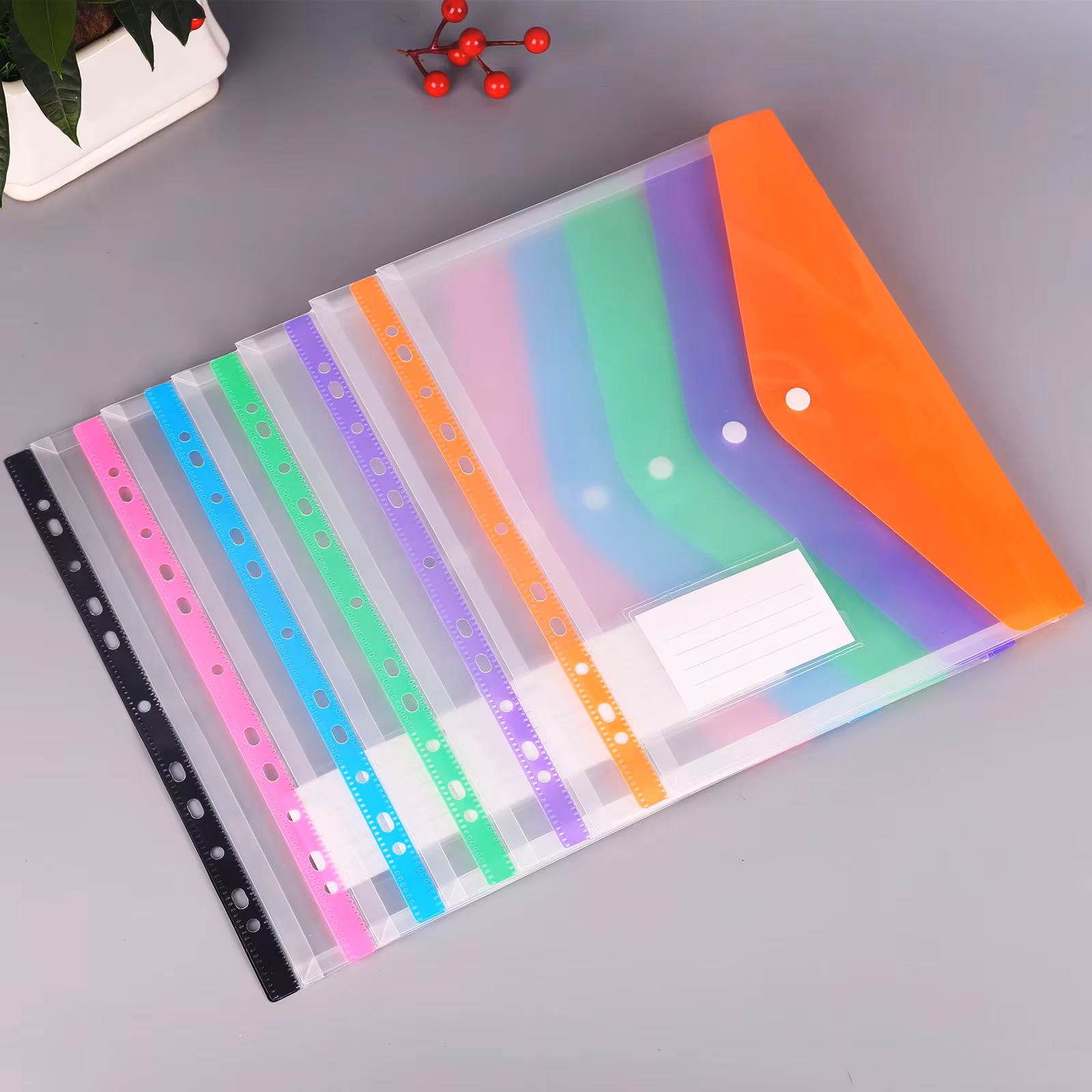 Multi-use Waterproof Transparent Document Storage Frosted Bag Three-Dimensional File Bag Papers Pouch Folder For Office Home