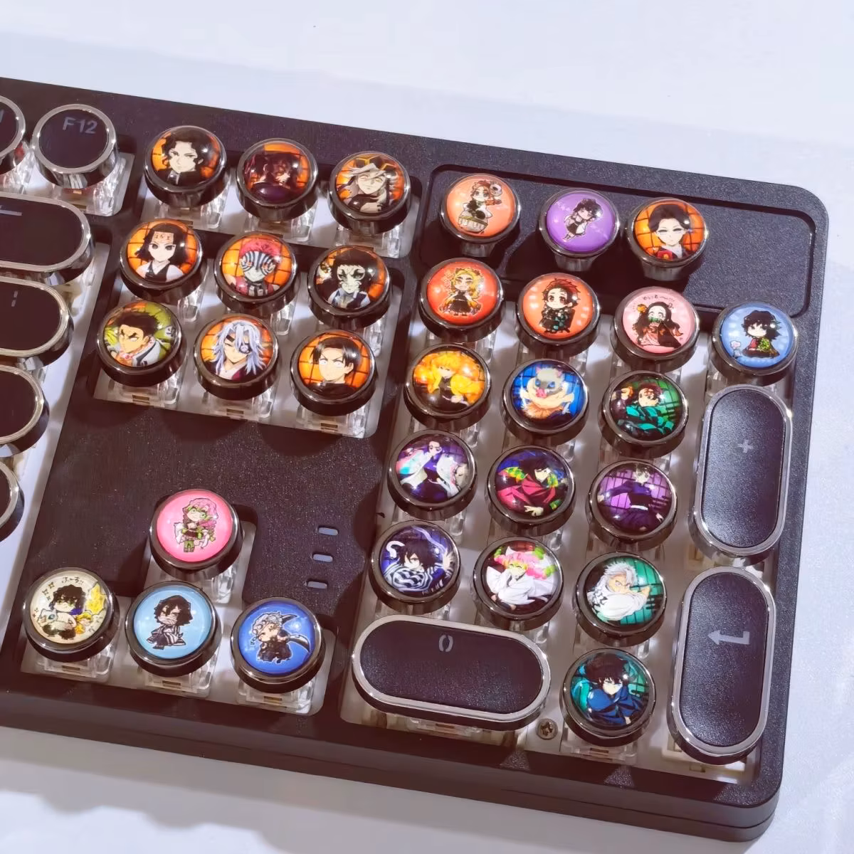 Demon Slayer handmade steampunk mechanical keyboard keycaps, cute cartoon anime, compatible with cross switches