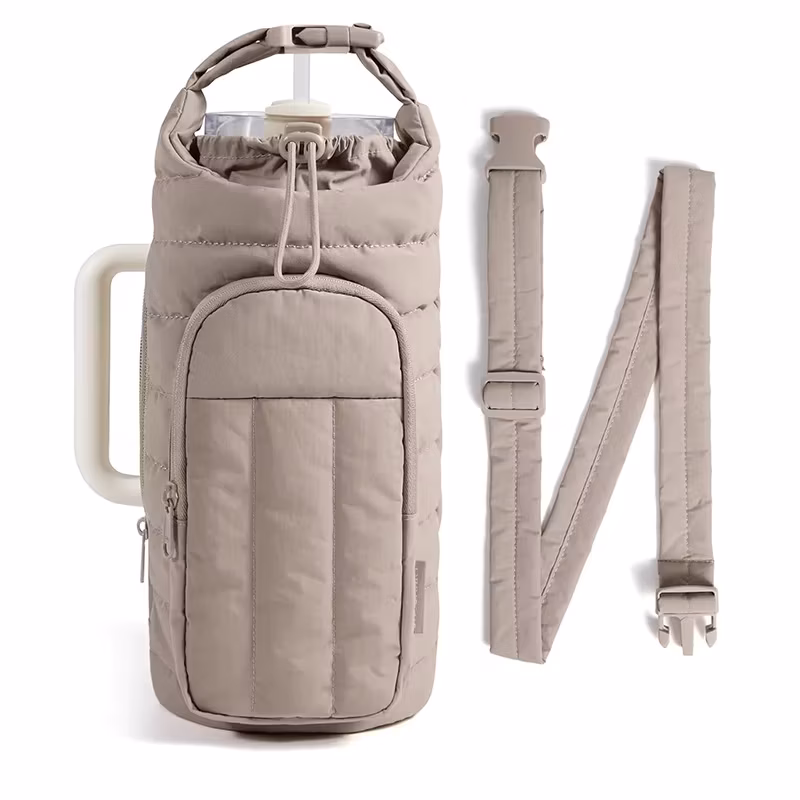 Outdoor Sports Down Kettle Bag Portable Large Capacity Crossbody Water Cup Bag Travel Thermos Cup Cover