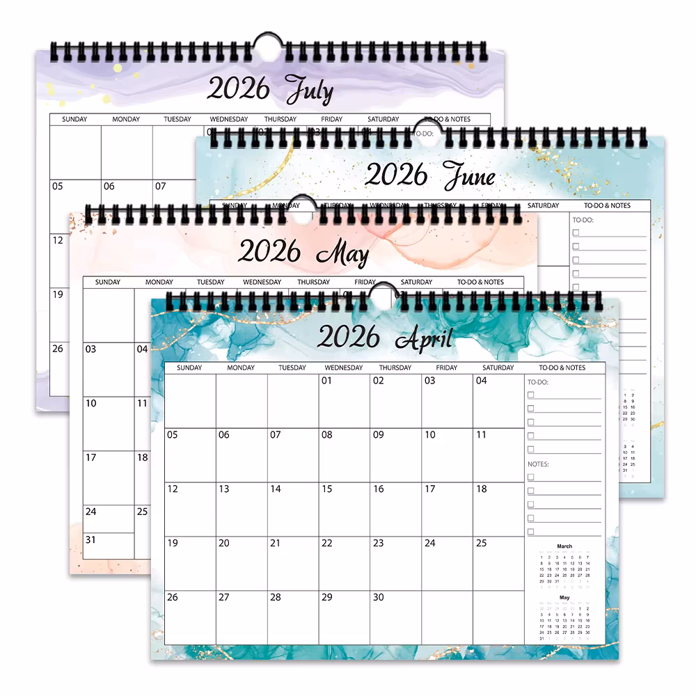 1pc Wall Calendar, Simple Watercolor Design, 12-Month Monthly Planner, Perfect Gift for Birthdays, Christmas, Year