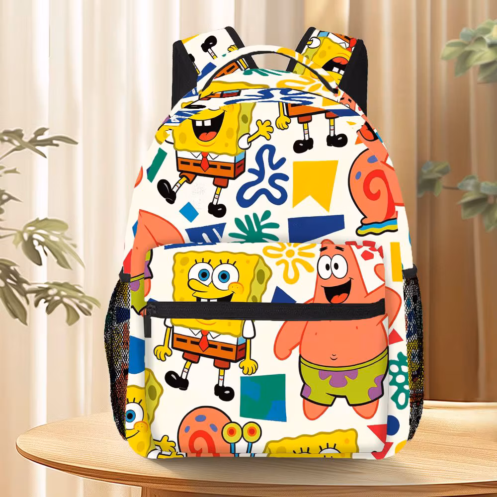 Cute SpongeBob & Patrick Star All Over Print Backpack Cartoon School Bag Casual Daypack for Travel School