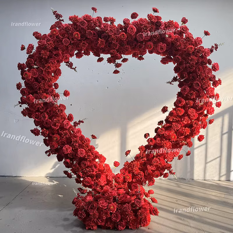 Red Heart Arch Shaped Artificial Flowers For Graduation Mother's Day Easter Christmas Year Halloween Wedding Decor