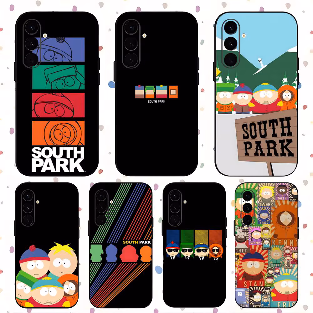 Cool South Park Cartoon Phone Case For Samsung Galaxy S26 S25 S24 S23 S22 S21 Plus Ultra Note20 Soft Black