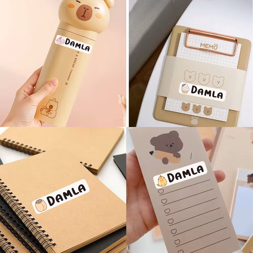 Custom creative Name Sticker,Transparent Waterproof Stickers for Kids,diy Name Labels for School Bag Bottles Pen Box Mug Uniform