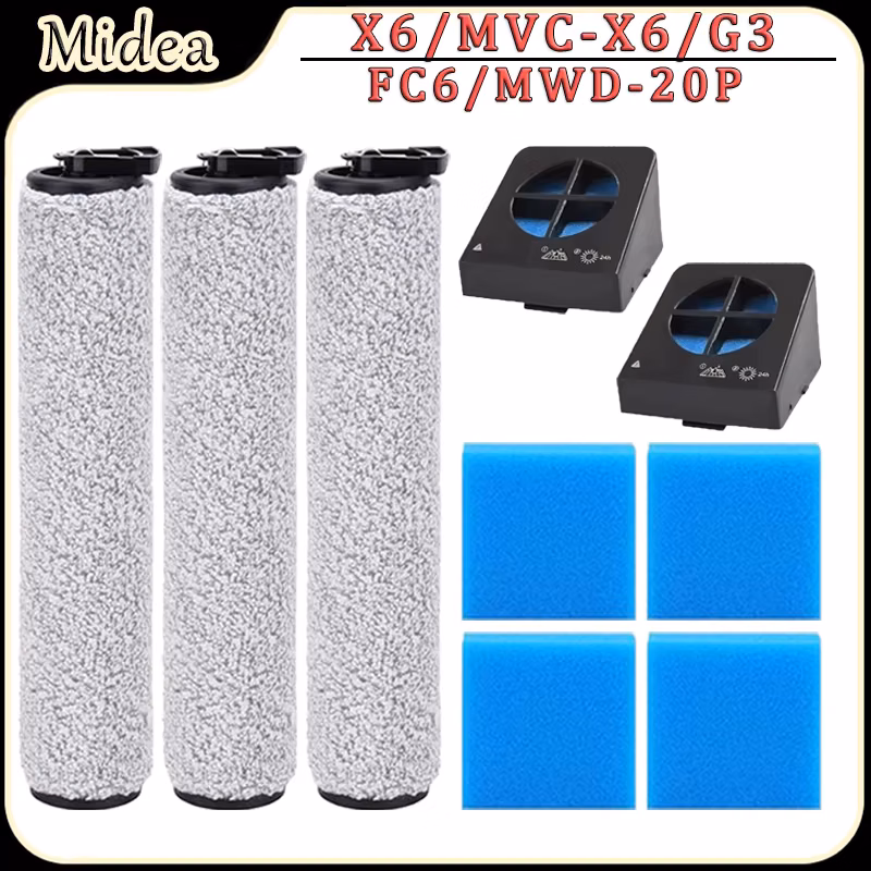 For Midea X6/Mvc-X6/G3/FC6/Mwd-20P Robot Vacuum Cleaner Accessories Brush Rollers Sponge Filters Replacement Parts