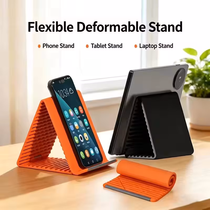 Lazy Portable Phone Stand Silicone Desktop Tablet Laptop Holder Creative Flexible Foldable Transforming Stand Travel Accessory
