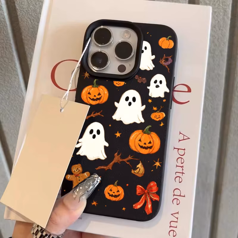 Cute Halloween Pumpkin Ghost Phone Case For Samsung Galaxy S25 FE S26 S24 S23 S22 S21 Ultra Plus A57 A37 A55 A56 A54 A34 Cover