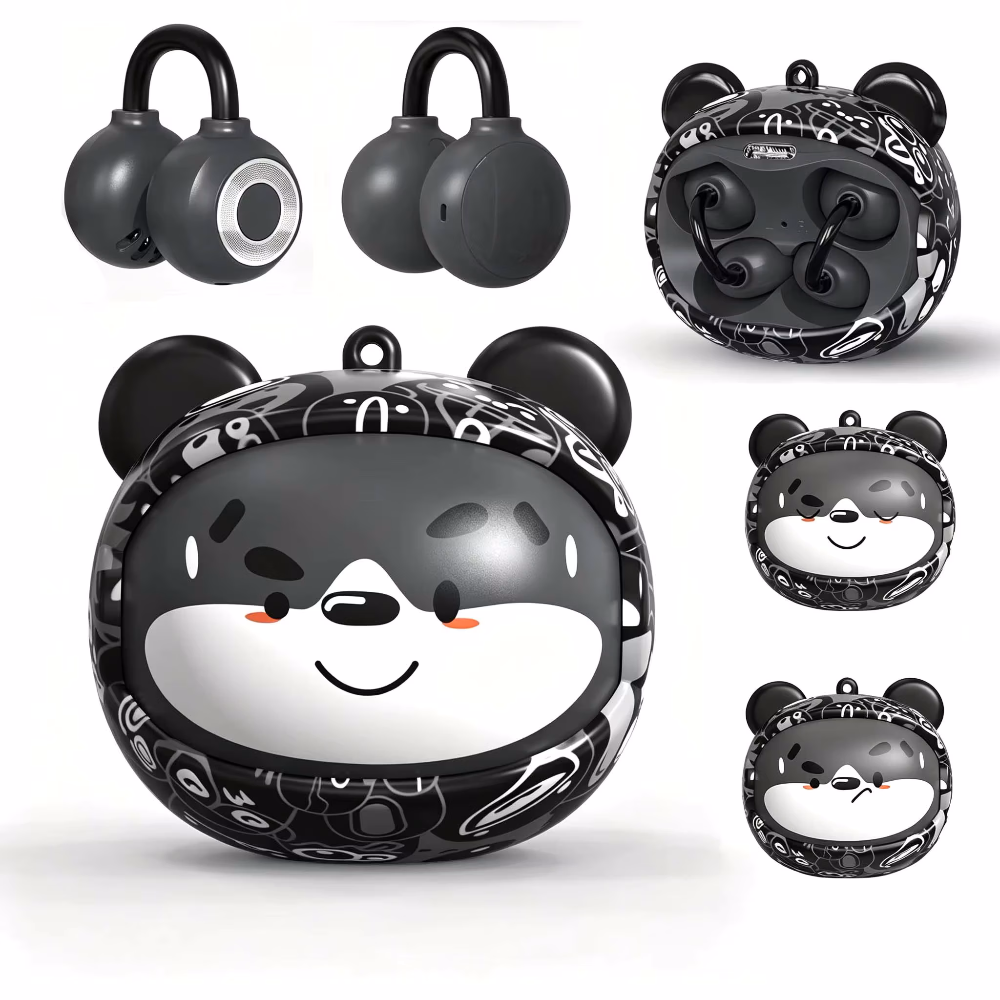 Cartoon Wireless Headphones For Kids Students Bluetooth 5.3 Clip-On Earbuds High Sound Quality Lightweight Portable Headset