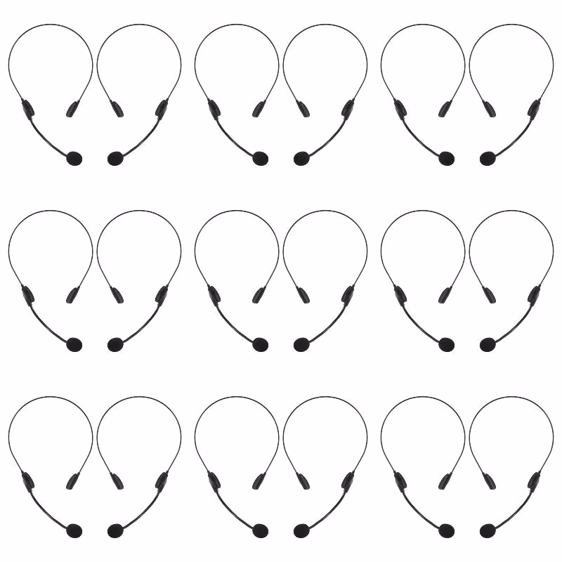 9Pack X(2PCS Cosplay Headphones Accessories Fake Microphone Headphones for Rock Star Singer Decor for Halloween Up Props)