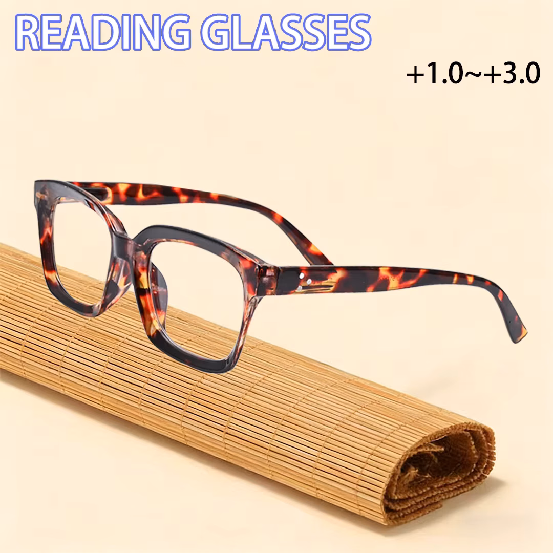1pc Retro Large Frame Blue Light Blocking Reading Glasses, Fashion Computer Eyewear, +1.0 to +3.0